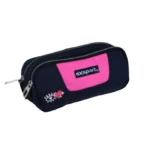 Exsport 2526106 navy blue & pink 2 zippers pencil case