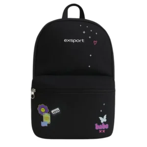 Exsport 2526150 black 2 zippers backpack