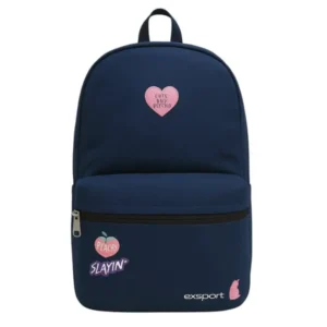 Exsport 2526150 navy blue 2 zippers backpack