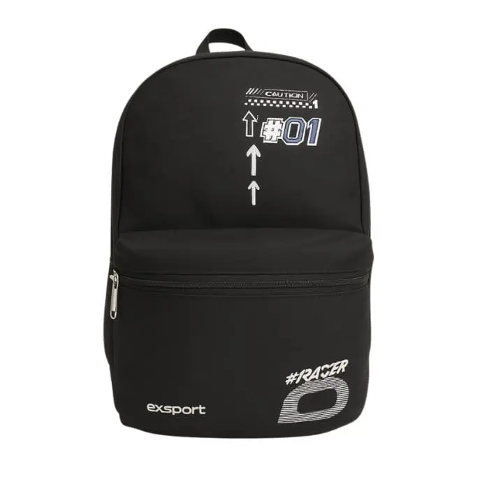 Exsport 2526155 race design 2 zippers black backpack
