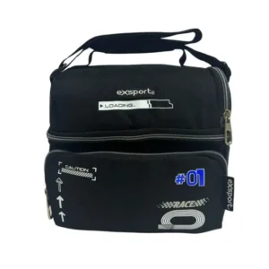 Exsport 2526157 race design 2 zippers black lunch bag