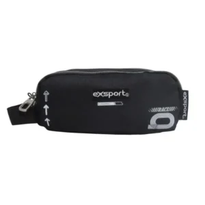 Exsport 2526158 rase design 2 zippers black pencil case