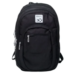 Exsport 2526201 black 6 zippers backpack