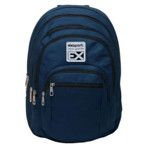 Exsport 2526201 navy blue 6 zippers backpack