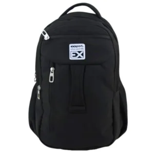 Exsport 2526202 black 4 zippers backpack