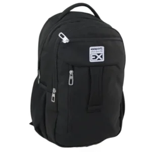 Exsport 2526202 black 4 zippers backpack1