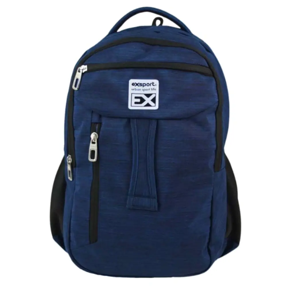 Exsport 2526202 navy blue 4 zippers backpack