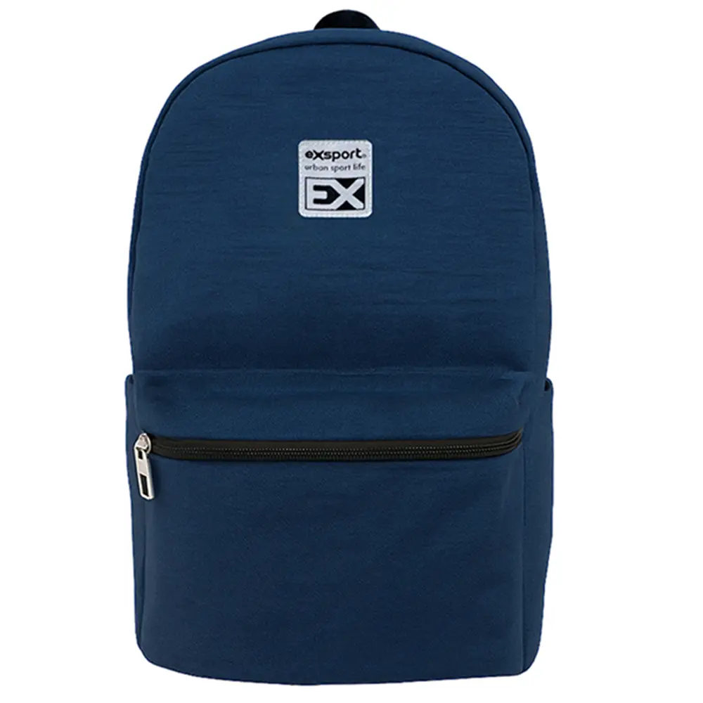 Exsport 2526203 navy blue 2 zippers backpack