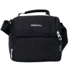Exsport 2526204 black 2 zippers lunch bag with front pocket