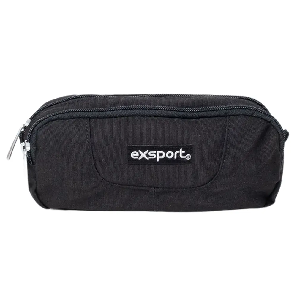Exsport 2526208 black 2 zippers pencil case
