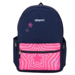 Exsport 2526251 pink star design 2 zippers denim backpack