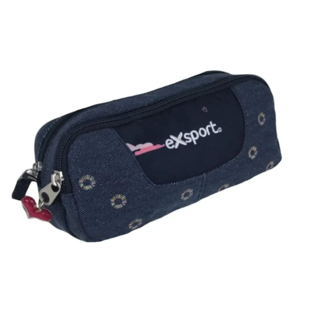 Exsport-2526254-Sky-Design-2-Zippers-Denim-Pencil-Case Exsport 2526254 sky design 2 zippers denim pencil case