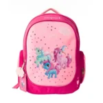 Exsport 2526301 unicorn design 3 zippers large kids fuchsia backpack
