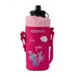Exsport 2526306 kids water bottle with unicorn design fuchsia case