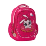 Exsport 2526311 bunny donut design 3 zippers large kids fuchsia backpack