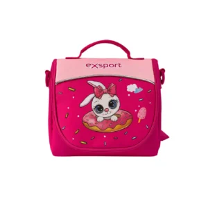 Exsport 2526315 bunny donut design 1 zippers kids fuchsia lunch bag
