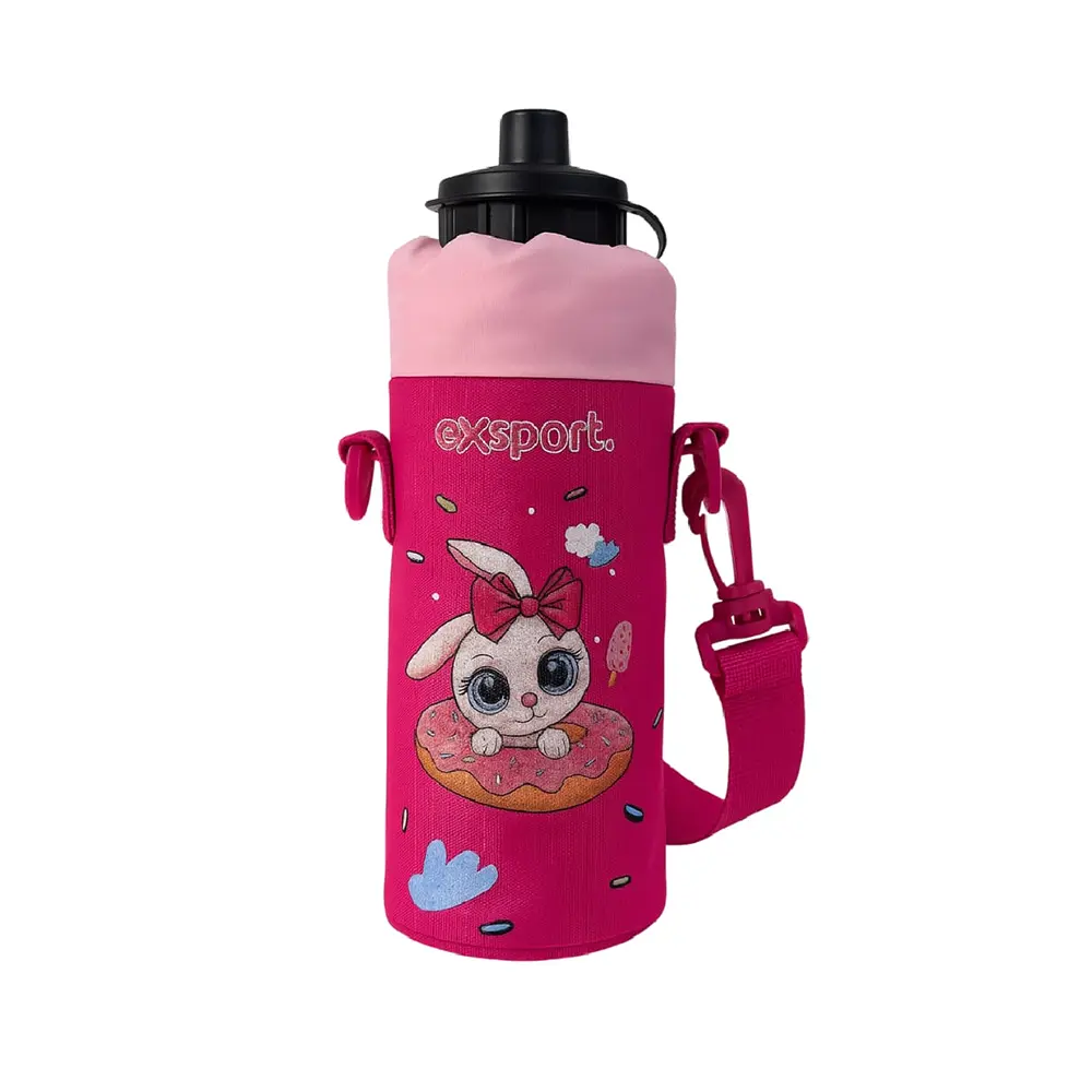 Exsport-2526316-Kids-Water-Bottle-with-Bunny-Donut-Design-Fuchsia-Case Exsport 2526316 kids water bottle with bunny donut design fuchsia case