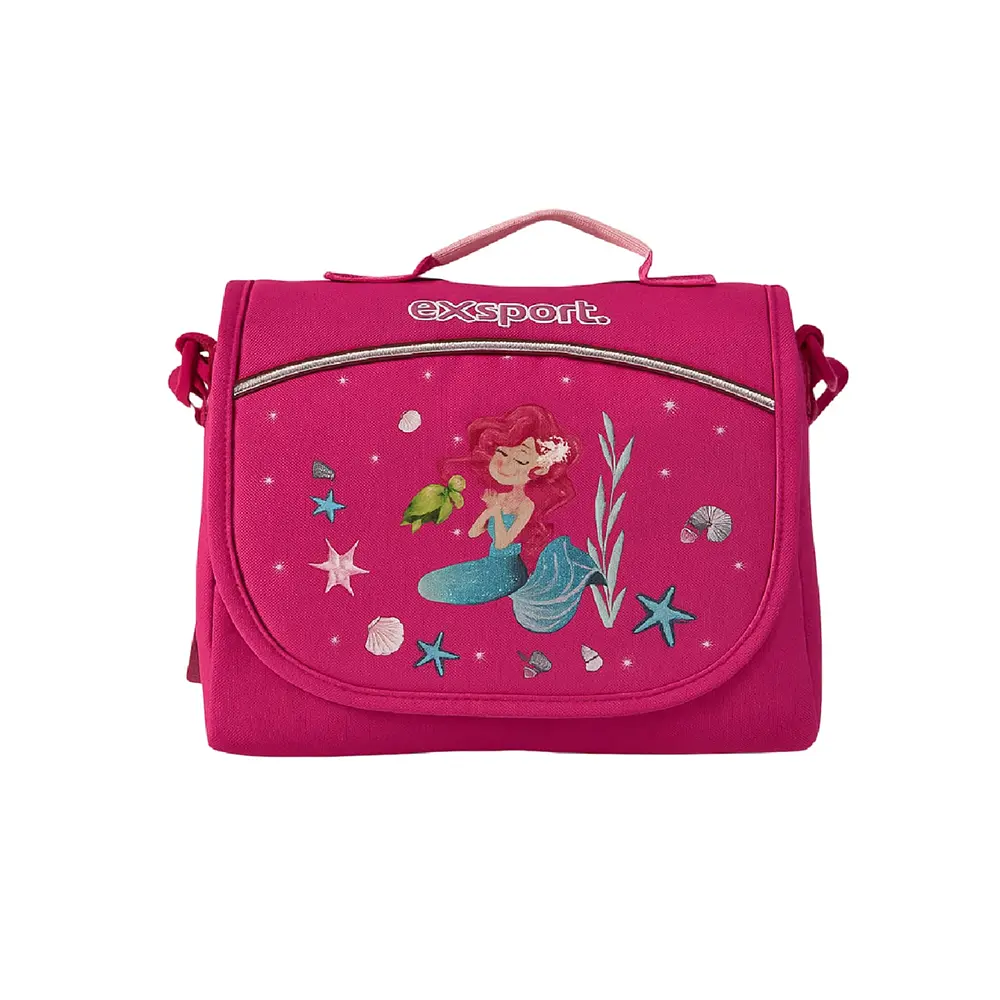 Exsport 2526325 meramid design 1 zippers kids fuchsia lunch bag