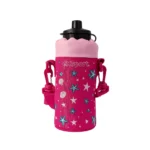 Exsport 2526326 kids water bottle with meramid design fuchsia case