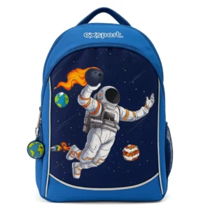 Exsport 2526342 spaceman design 3 zippers medium kids backpack
