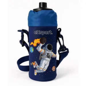 Exsport 2526346 kids water bottle with spaceman design case