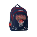 Exsport 2526352 basketball design 3 zippers medium kids backpack