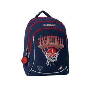 Exsport 2526352 basketball design 3 zippers medium kids backpack