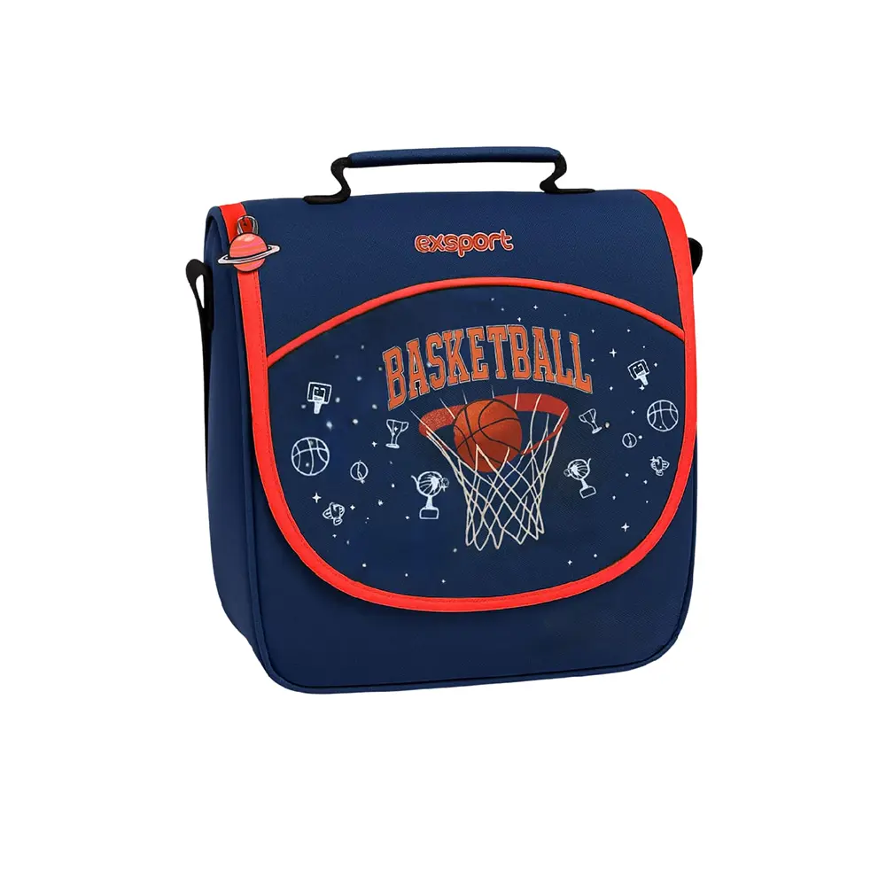 Exsport 2526355 basketball design 1 zippers kids lunch bag