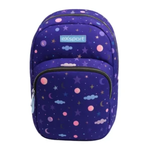 Exsport 2526400 space design 4 zippers purple backpack
