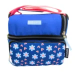Exsport 2526401 floral design 2 zippers lunch bag with front pocket