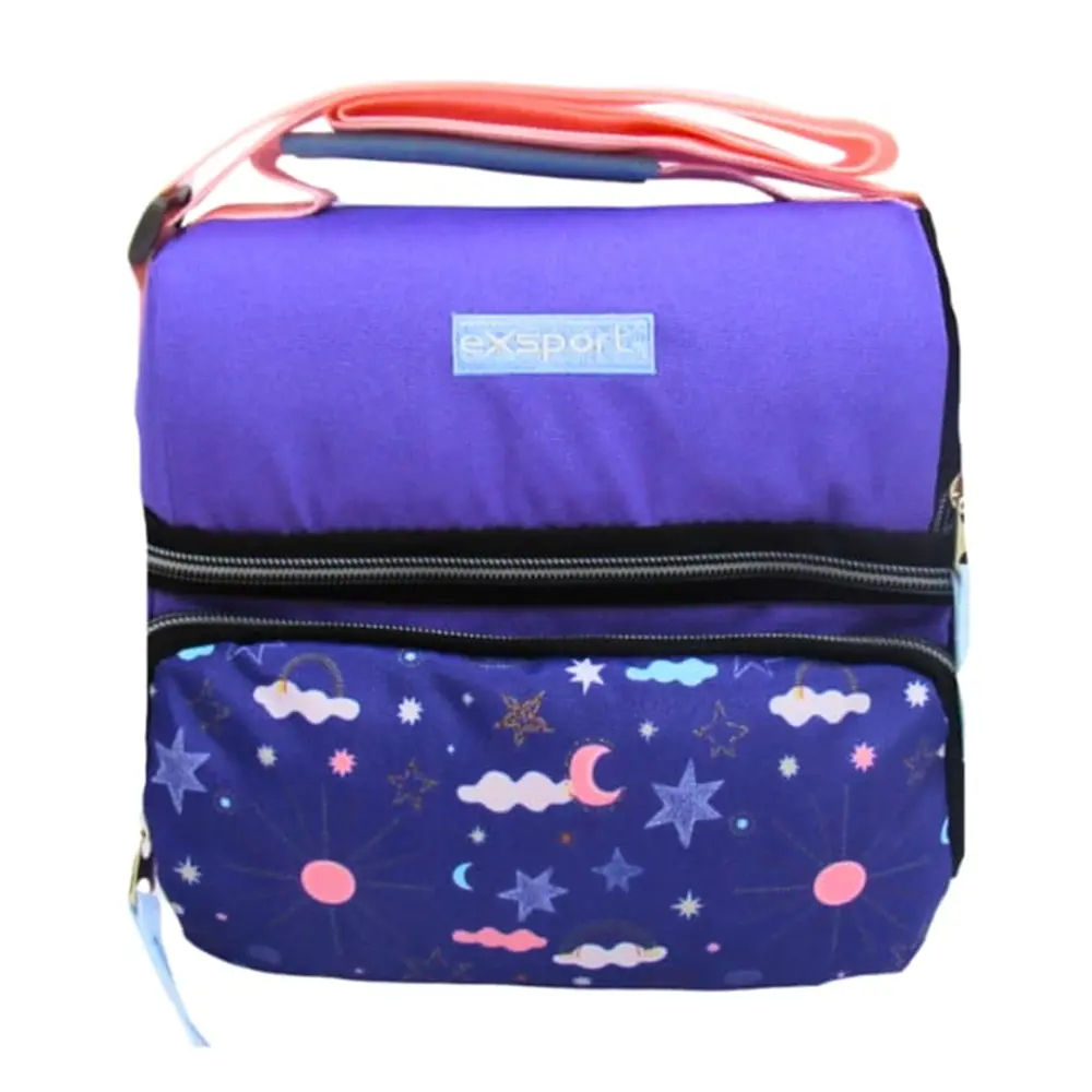 Exsport-2526401-Space-Design-2-Zippers-Lunch-Bag-with-Front-Pocket Exsport 2526401 space design 2 zippers lunch bag with front pocket