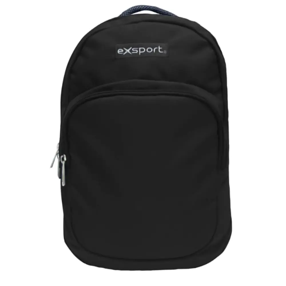 Exsport 2526502 black 4 zippers backpack