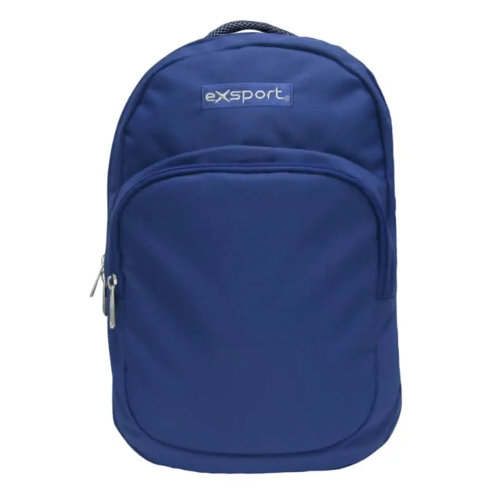 Exsport 2526502 navy blue 4 zippers backpack