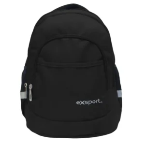 Exsport 2526503 black 3 zipper backpack