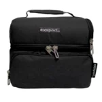 Exsport 2526504 black 2 zippers lunch bag with front pocket