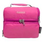 Exsport 2526504 fuchsia 2 zippers lunch bag with front pocket
