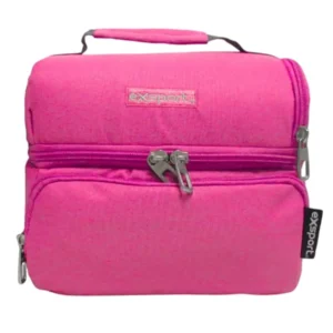 Exsport 2526504 fuchsia 2 zippers lunch bag with front pocket