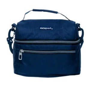 Exsport 2526505 navy blue 2 zippers lunch bag