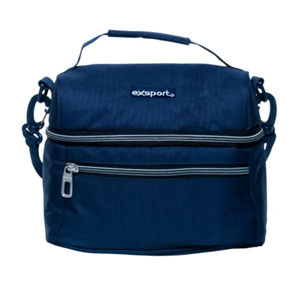 Exsport 2526505 navy blue 2 zippers lunch bag