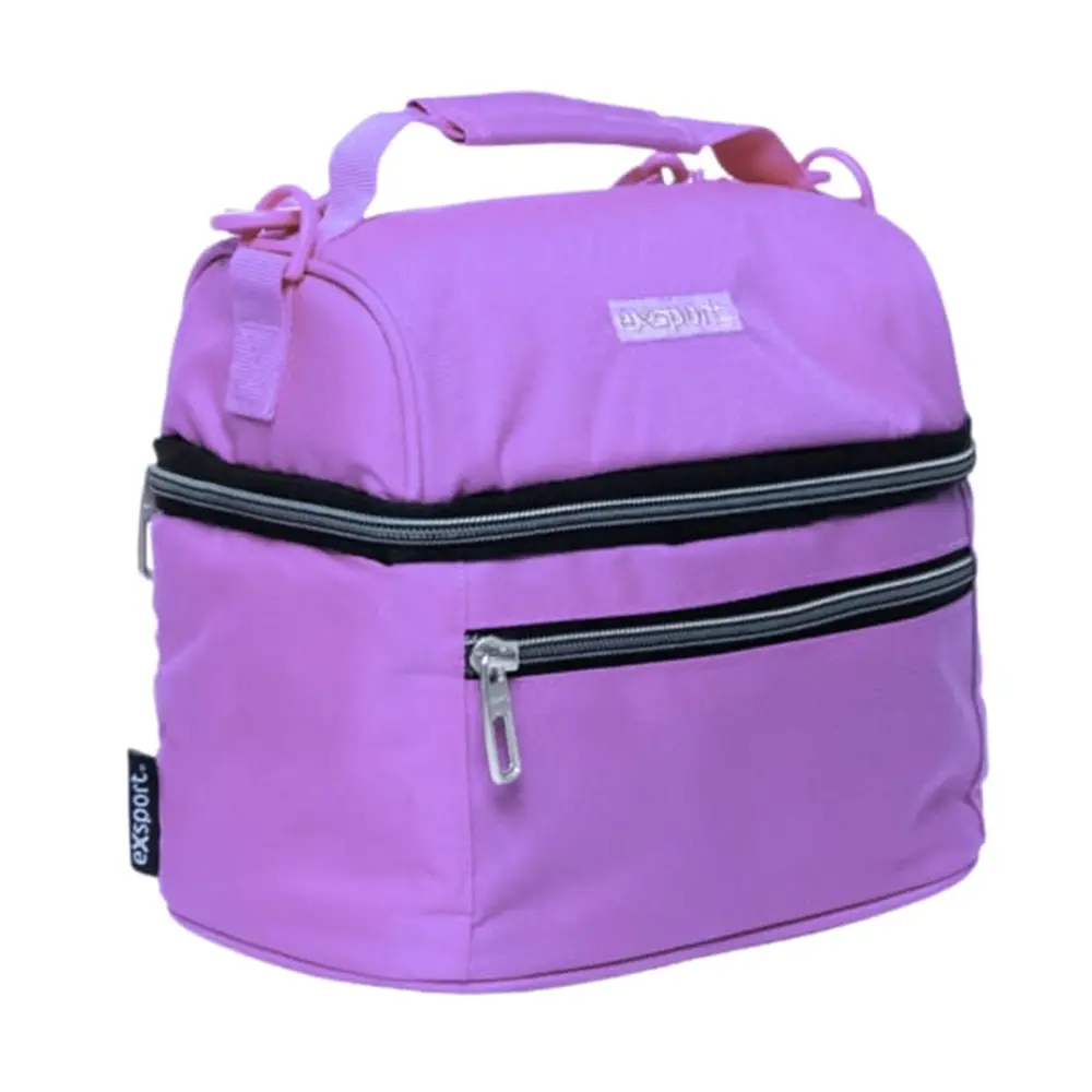 Exsport 2526505 purple 2 zippers lunch bag