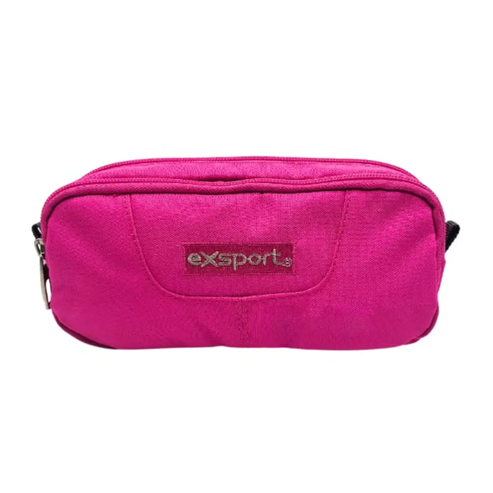 Exsport 2526507 fuchsia 2 zippers pencil case