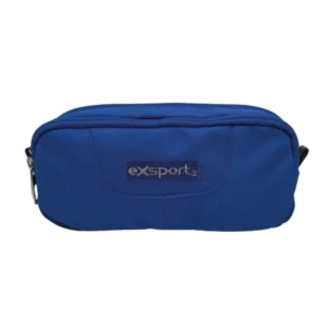 Exsport 2526507 navy blue 2 zippers pencil case