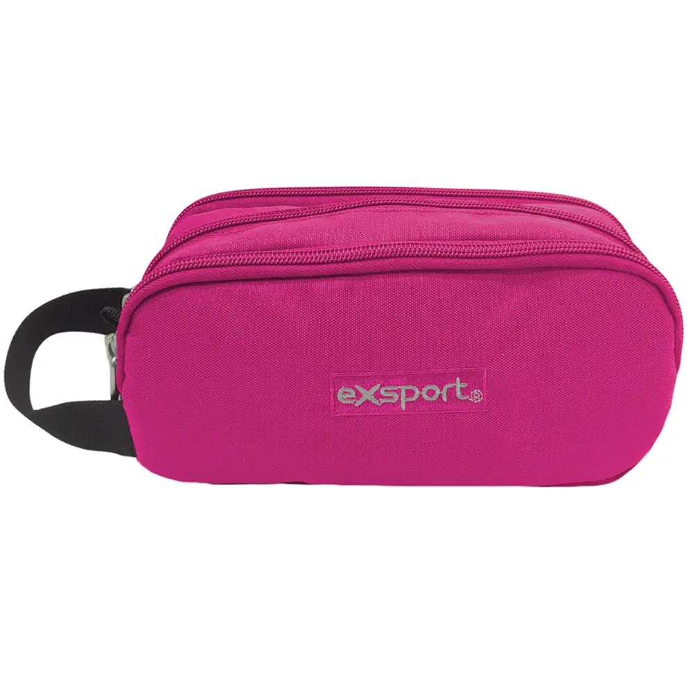 Exsport-2526508-Fuchsia-3-Zippers-Pencil-Case Exsport 2526508 fuchsia 3 zippers pencil case