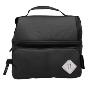 Exsport 2526552 black 2 zipper pencil case with front pocket