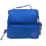 Exsport 2526552 blue 2 zipper pencil case with front pocket