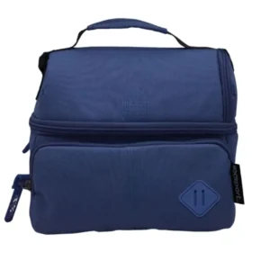 Exsport 2526552 navy blue 2 zipper pencil case with front pocket