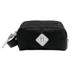 Exsport 2526553 black 2 zippers pencil case or travel pouch
