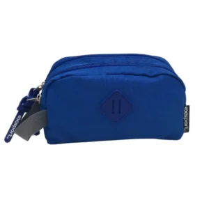 Exsport 2526553 blue 2 zippers pencil case or travel pouch