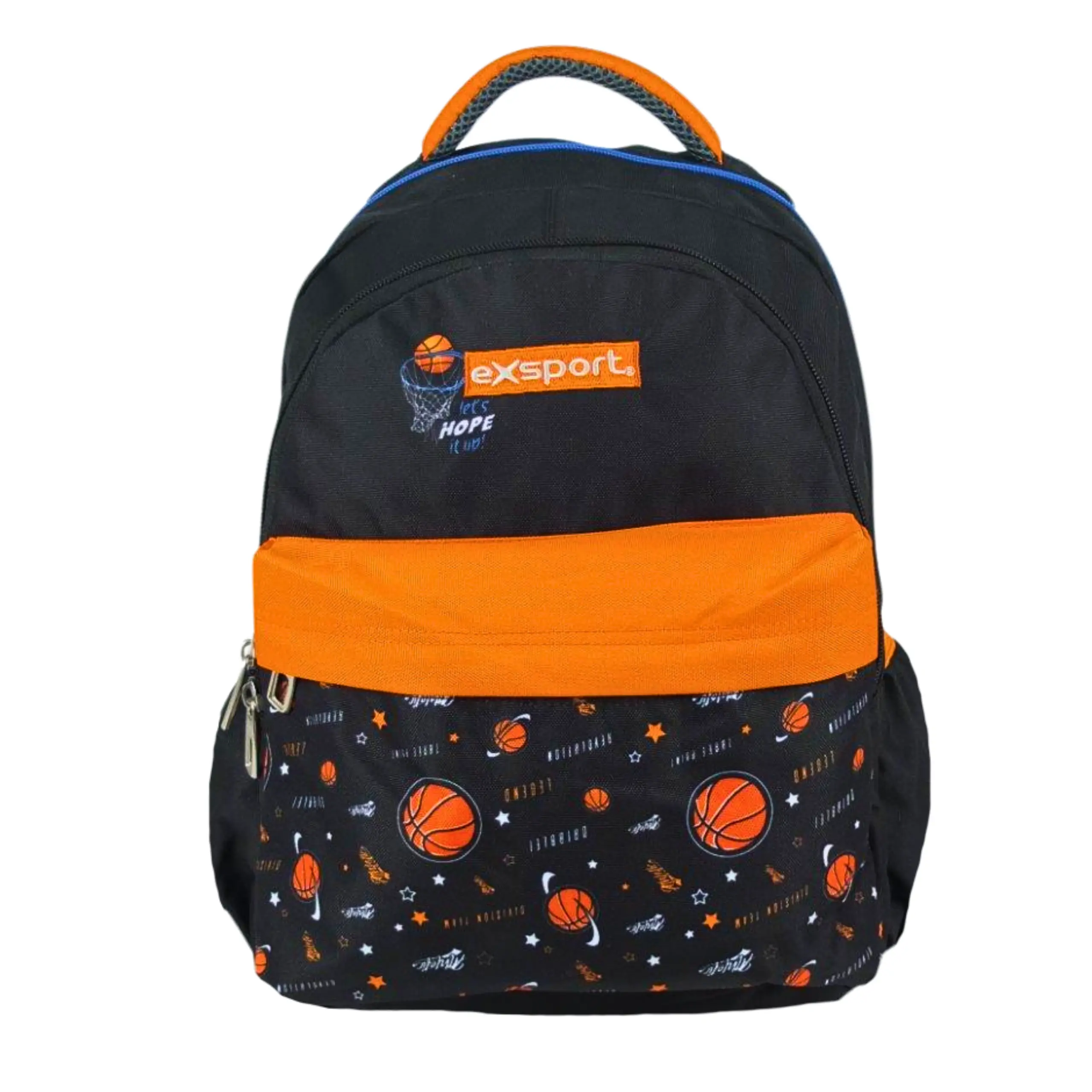 Exsport 2526565 basketball design 3 zippers small backpack