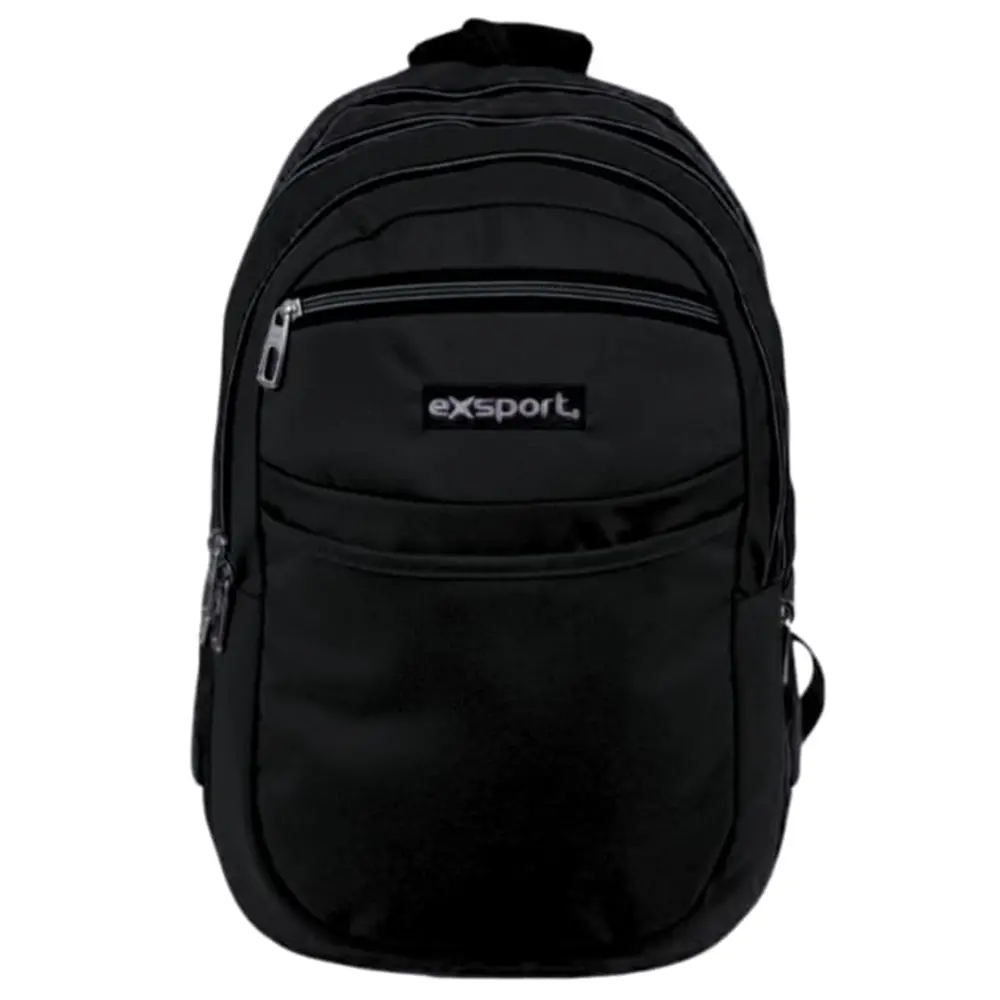Exsport 2526571 black 4 zippers detachable 2in1 backpack